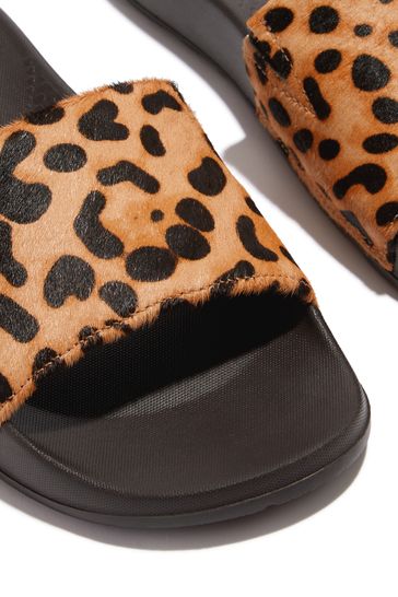 FitFlop Iqushion Animal Print Hair On Leather Slides
