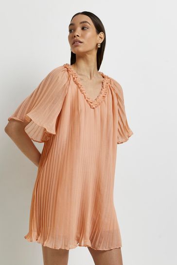 Pleated smock dress online