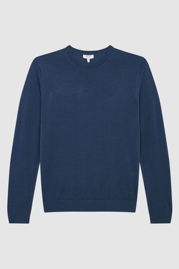 Buy Reiss Bright Airforce Wessex Merino Wool Jumper from Next