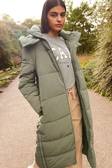 Khaki green padded coat womens 2025