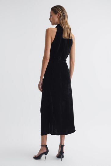 Reiss black store velvet dress