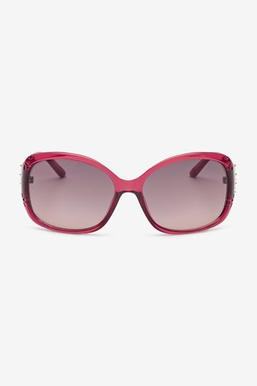 Pink Ombre Effect Cut Out Detail Sunglasses