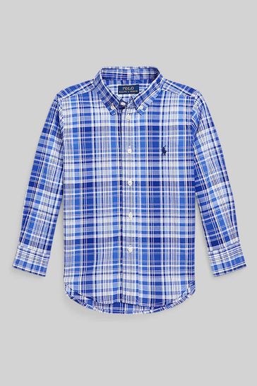 Blue check ralph cheap lauren shirt