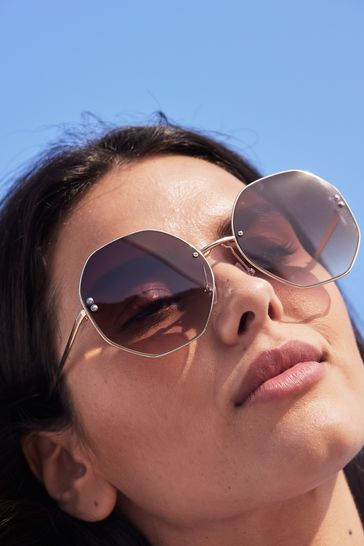Hexagon frame hot sale sunglasses