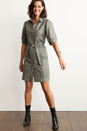 Sage green shirt dress 2025