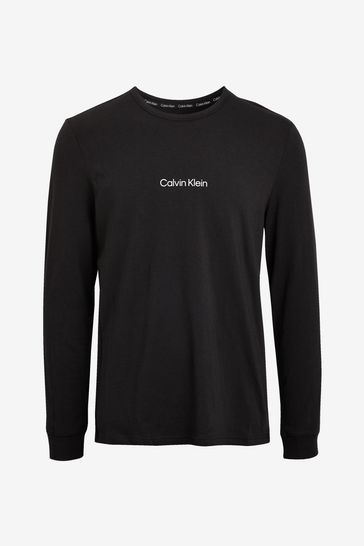 Calvin klein black long sleeve top outlet