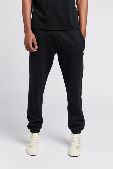 Franklin & Marshall Mens Black Pennant Patch BB Joggers