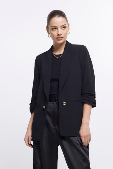 River island ruched sleeve blazer top