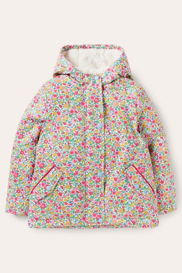 Boden White Sherpa Lined Anorak