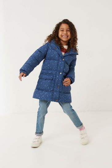 Buy FatFace Blue Lily Printed Longline Coat from Next Hungary