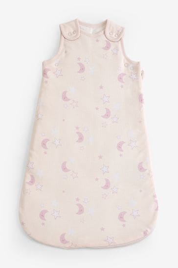 Pink Moon Stars Baby 100 Cotton 2.5 Tog Sleep Bag