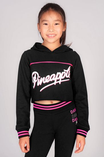 Buy Pineapple Black Stripe Girls Logo Crop Hoodie from Next Luxembourg
