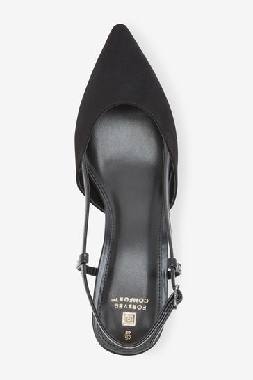 Black pointed low best sale heels