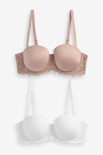 Buy White/Nude Light Pad Strapless Multiway Bras 2 Pack from Next USA