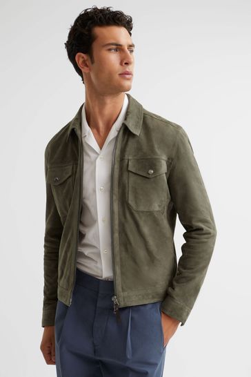 Reiss suede shirt outlet