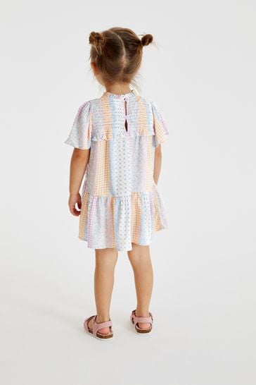 Buy Multi Patchwork Tiered Printed Dress 3mths 7yrs from Next Luxembourg