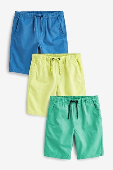 Cobalt/Yellow Pull-On Shorts 3 Pack (3-16yrs)