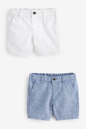 Chambray Blue/White Chino Shorts 2 Pack (3mths-7yrs)