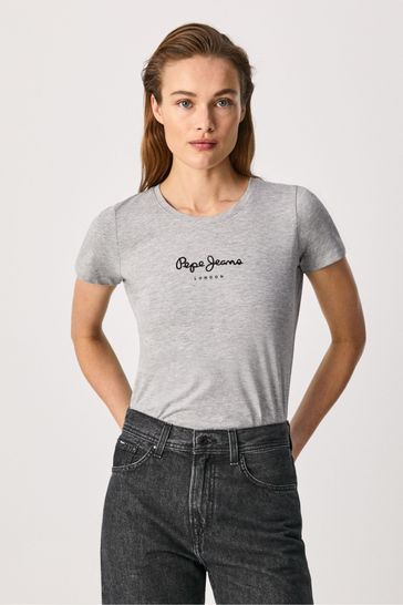 Pepe Jeans London Ladies Grey T-Shirt