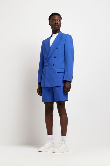 River island bright blue coat discount