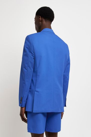River island bright blue hot sale coat