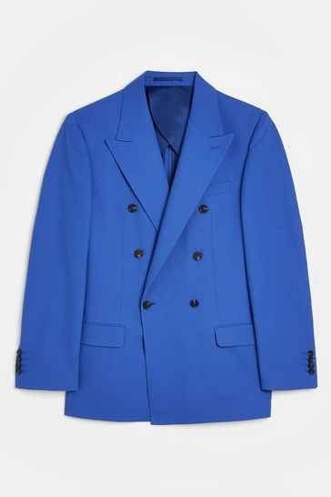 Buy River Island Blue Bright DB2 Notch Bright Suit Jacket from