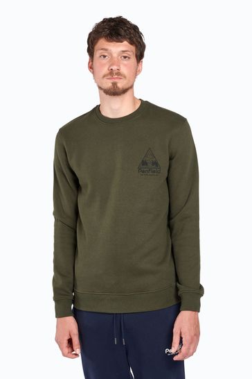 Penfield Green Triangle Mountain Back Graphic Crew Sweatshirt