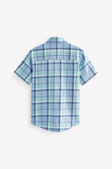 Blue check shirt on sale