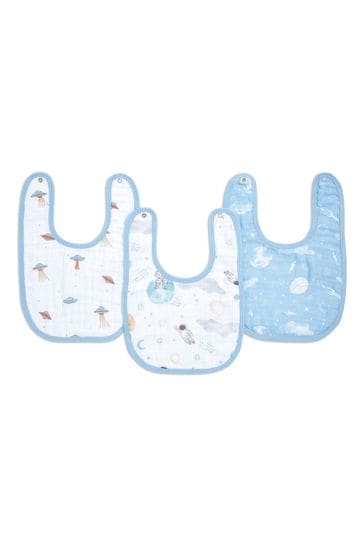 aden + anais™ Natural Essentials Space Explorers Cotton Muslin Baby Snap Bibs 3 Pack