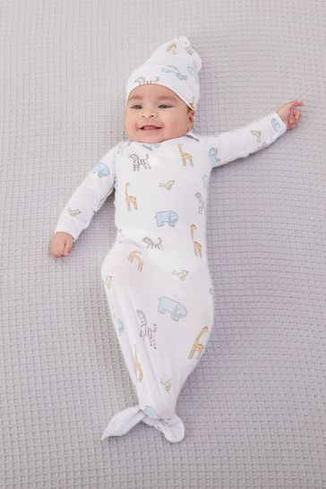 White knotted gown newborn top