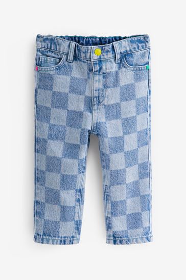 Checkerboard denim 2024 shorts