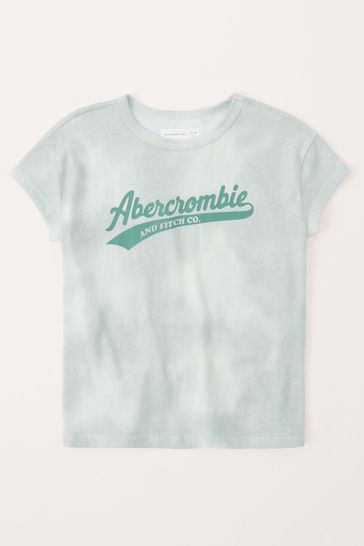 Abercrombie & Fitch Green Tie Dye Sports Club Logo T-Shirt