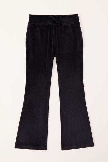 Abercrombie & Fitch Black Velour Flare Joggers