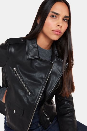 Whistles agnes faux deals fur leather jacket