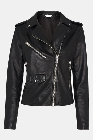 Buy Whistles Agnes Pocket Black Leather Jacket from Next Singapore