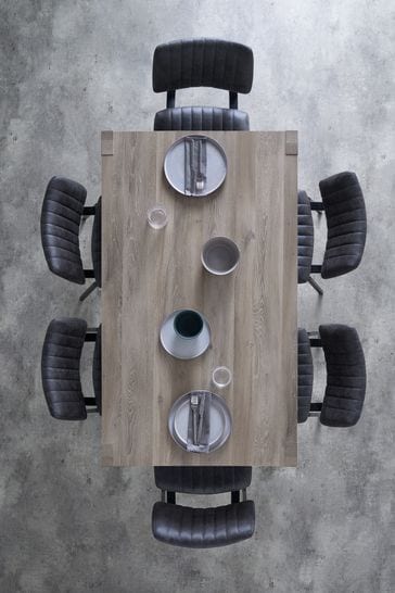 Buy Dark Grey Heath Oak Effect 6 Seater Storage Dining Table from