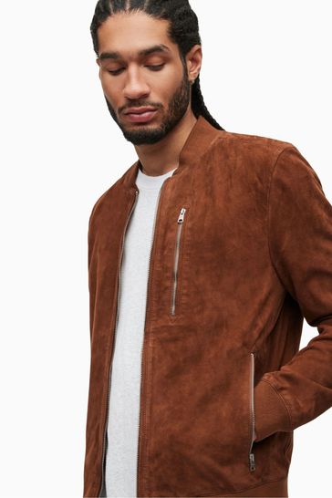 Allsaints suede hotsell bomber jacket