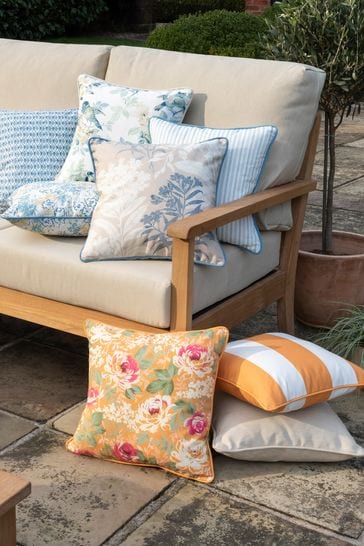 Laura Ashley White Square Wisteria Outdoor Scatter Cushion
