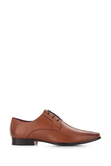 Jacamo Mason Leather Formal Derby Extra Wide Fit Brown Shoes