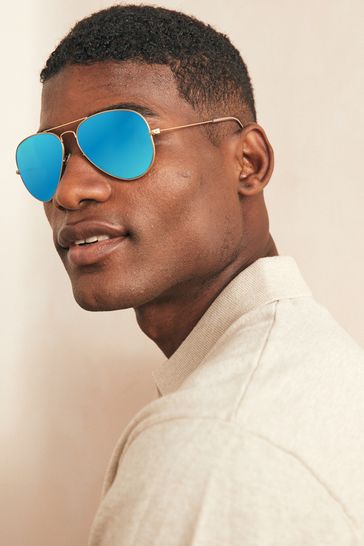 Ray ban aviator large metal blue store