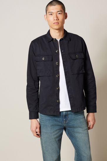 Navy Blue Twin Pocket Shacket