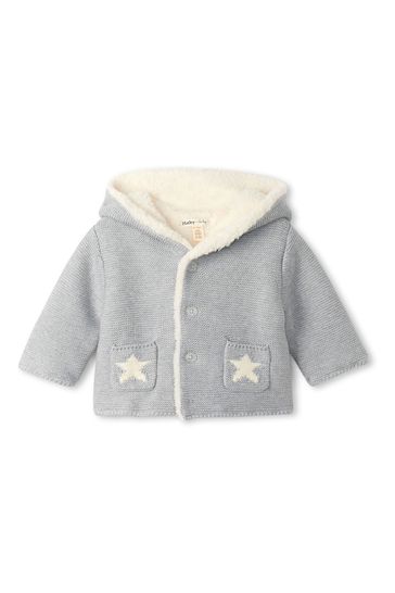 Hatley Baby Grey Cosy Stars Sherpa Lined Sweater
