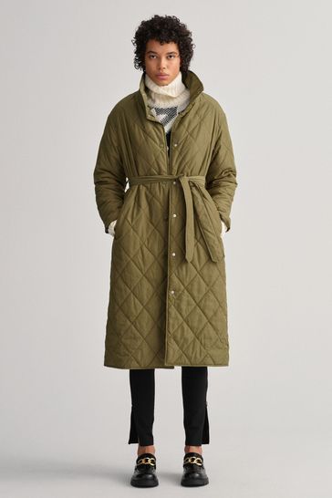 GANT Womens Green Quilted Coat