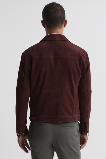 Reiss jagger suede new arrivals trucker jacket