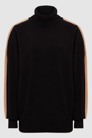 Buy Reiss Black Camel Nova Knitted Roll Neck Jumper from Next