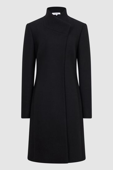 mia wool blend mid length coat