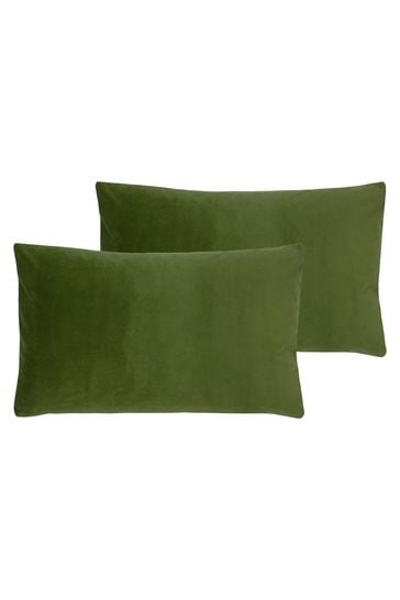 Riva Paoletti 2 Pack Green Sunningdale Filled Cushions