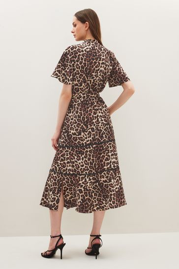 Midi dress leopard print store