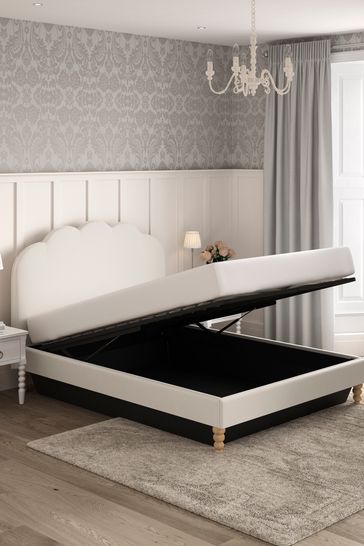 Scalloped on sale upholstered bed