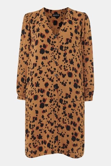 Whistles leopard print dress clearance